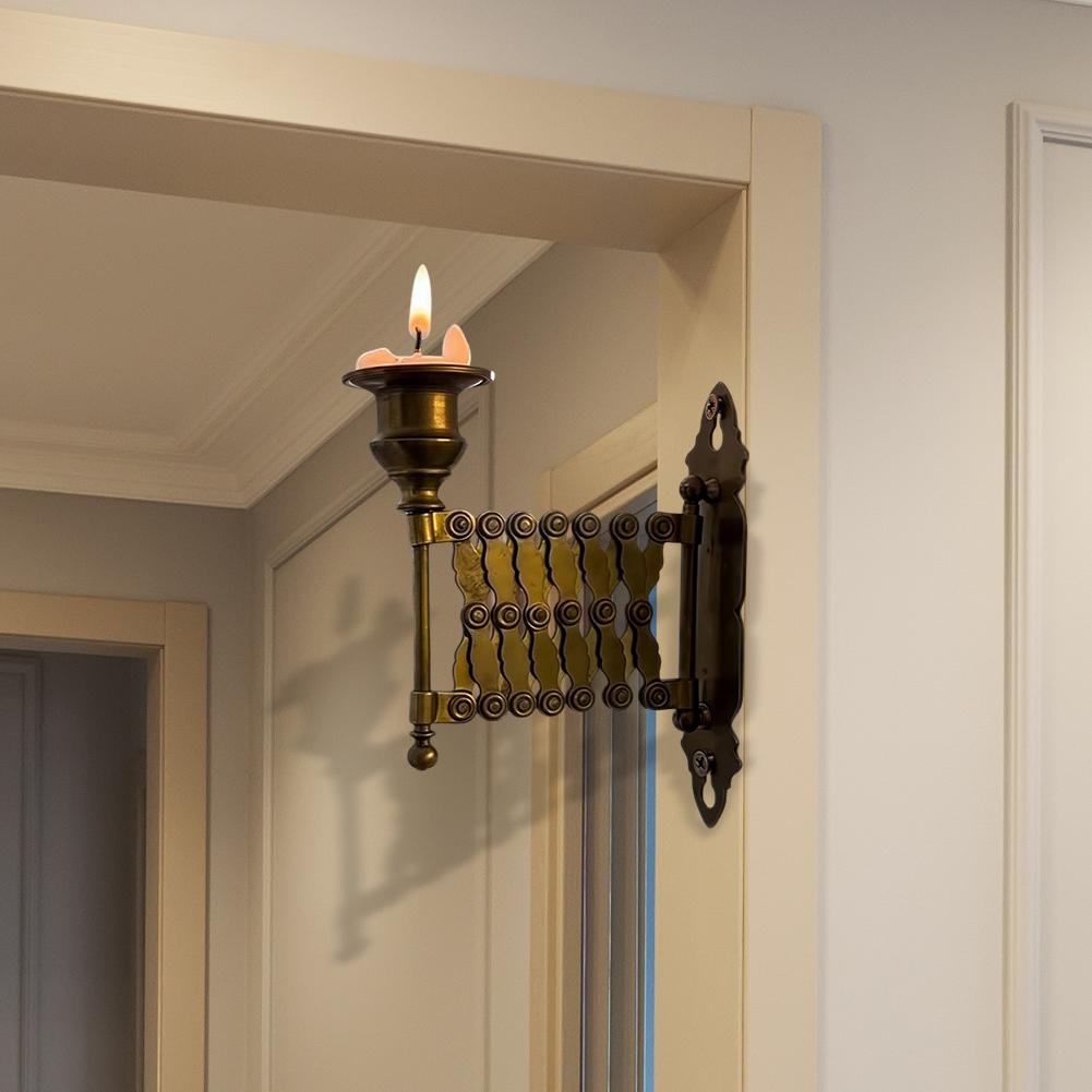 Extending Taper Candle Holder Multi-Purpose Vintage Candle Sconce Holder Telescopic Metal Candle Decorations for Home Decor