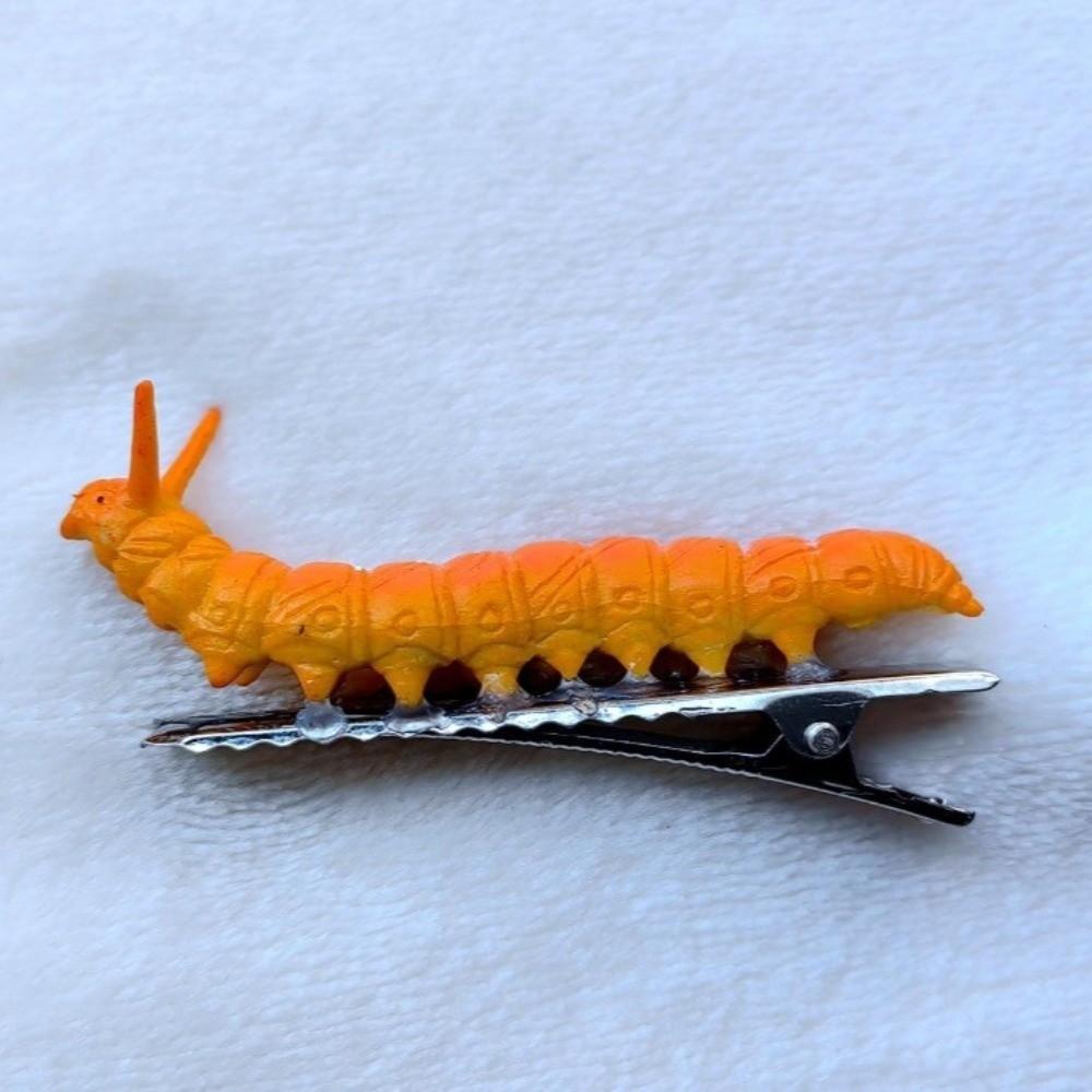 6/12Pcs Prank Caterpillars Hair Clips Creative Halloween Hair Claw Crawl Insect Hairpins Girls Gift