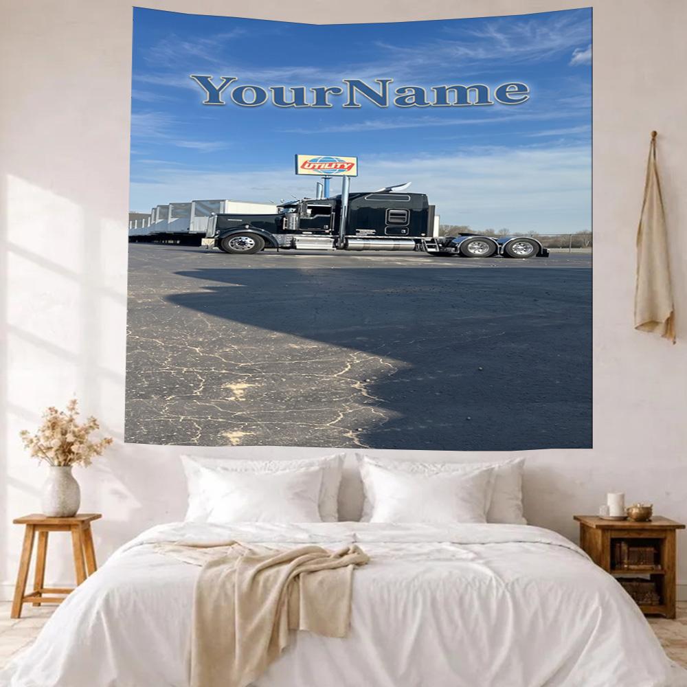 Kw Heavy Trucks Custom Your Name Wall Decor Tapestry Art For Pet Memorial Birthdaywedding Party Backdrop Family Gift