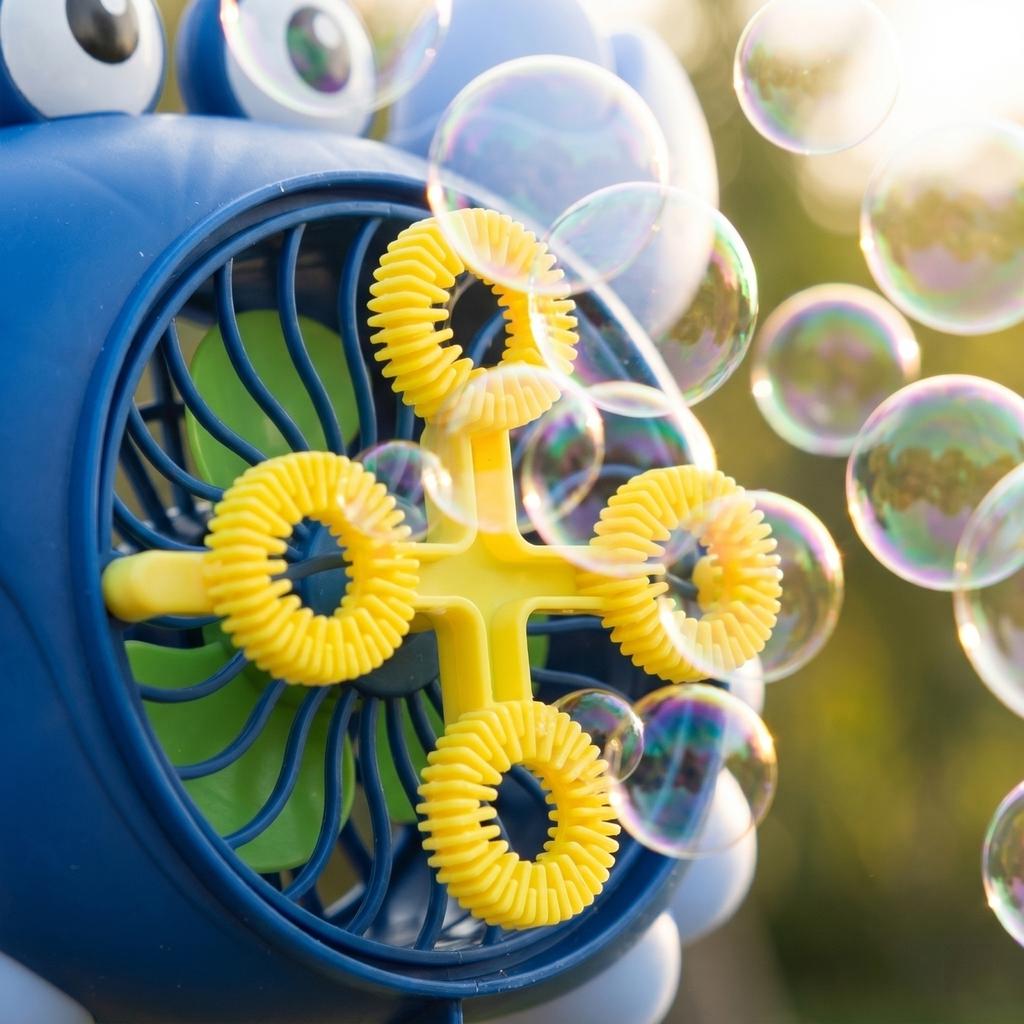 Crab Shaped Bubble Machine Toy for Kids Outdoor Play Automatic Bubble Blower with Multiple Bubble Wands Safe Plastic Construction Battery Operated