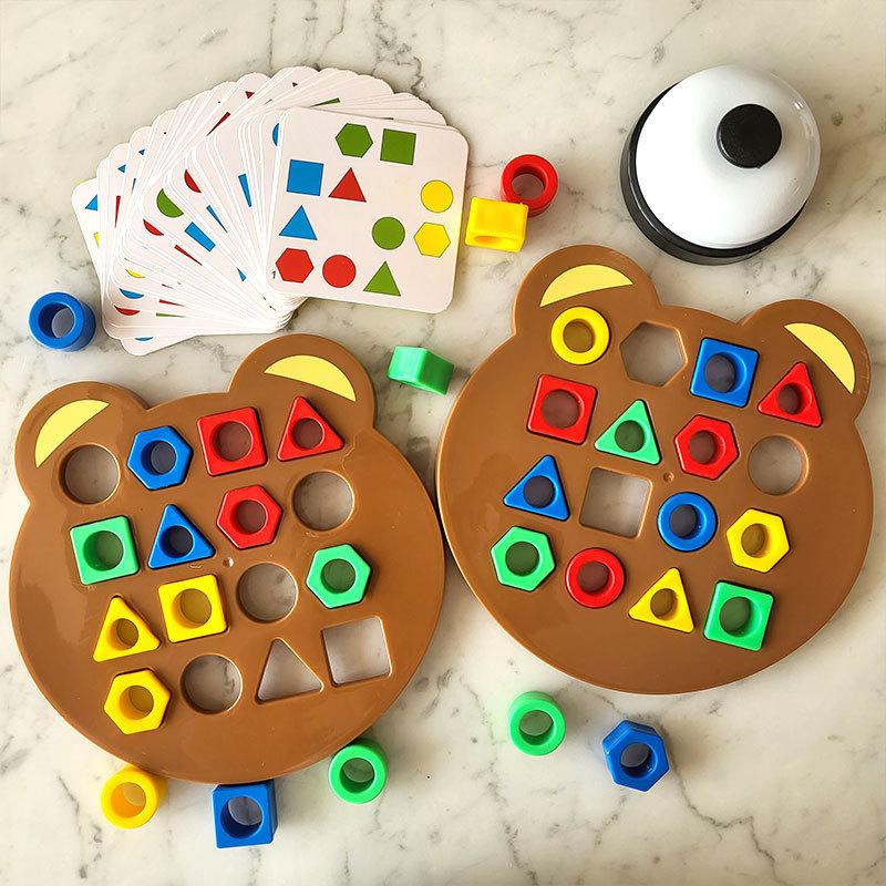 DIY Kid 3D Geometric Shape Color Matching Toy Montessori Brain Games for Children Sensory Parent-Child Interactive Game Boy Girl