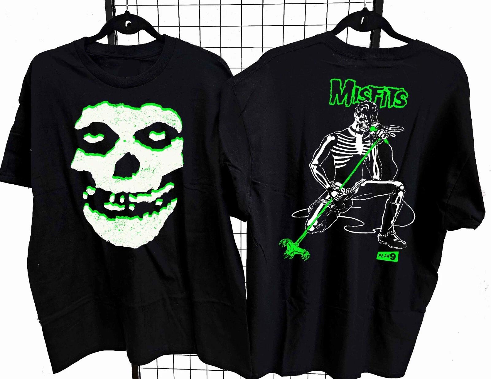 Misfits Plan 9 2x Sided Neon Green Cotton T -Shirt XL 2XL