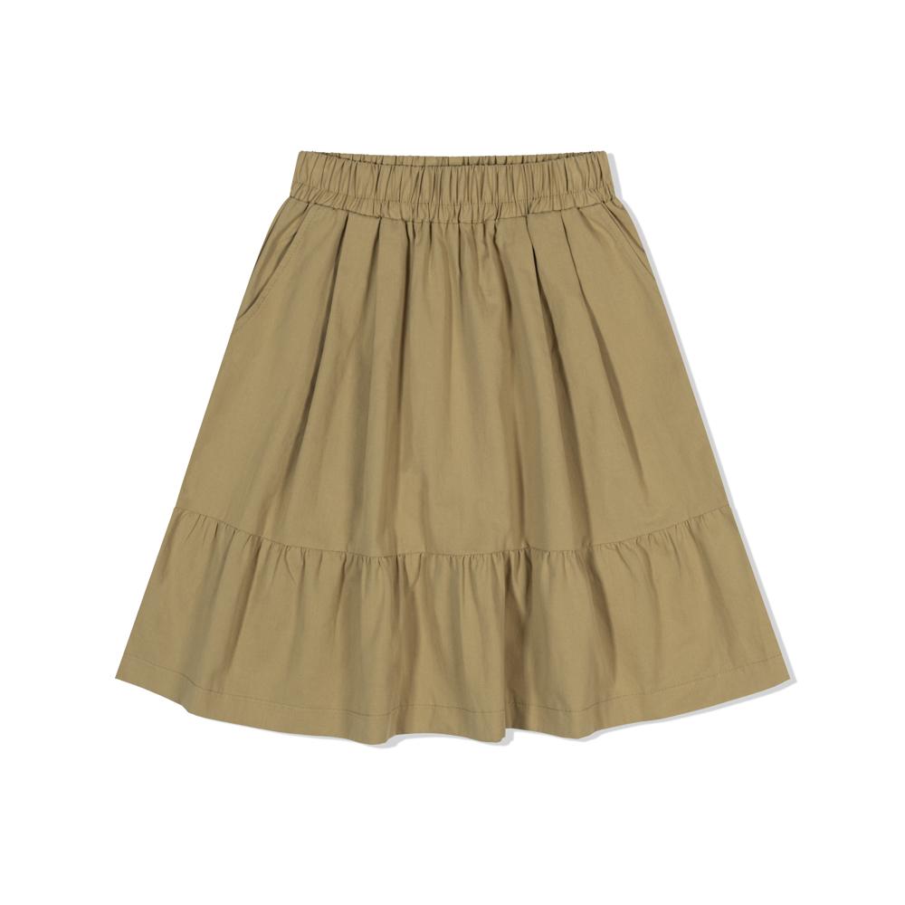 Moa Breeze Tiered Skirt (Beige)