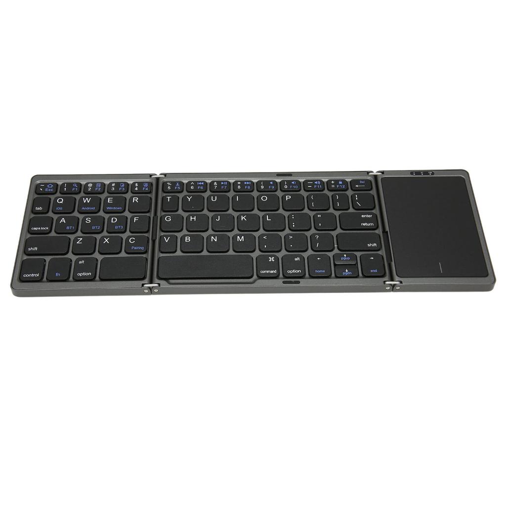 Foldable Keyboard B089T 3 Folded Touchpad Function 64 Keys Portable Type C Charging Magnetic Closure Computer Keyboard