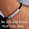 Cross Jesus Scripture Quote Bracelet Christian Bible Verse Engraved Letters Stainless Steel Bracelets Braided Rope Wristband