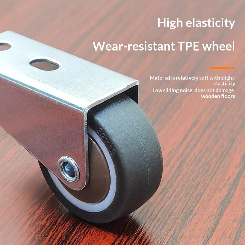 4Pcs Solid Fixed Caster Wheels Wear Resistant Movable Directional Rollers for Warehouse Trolleys Storage Shelves Household Furniture