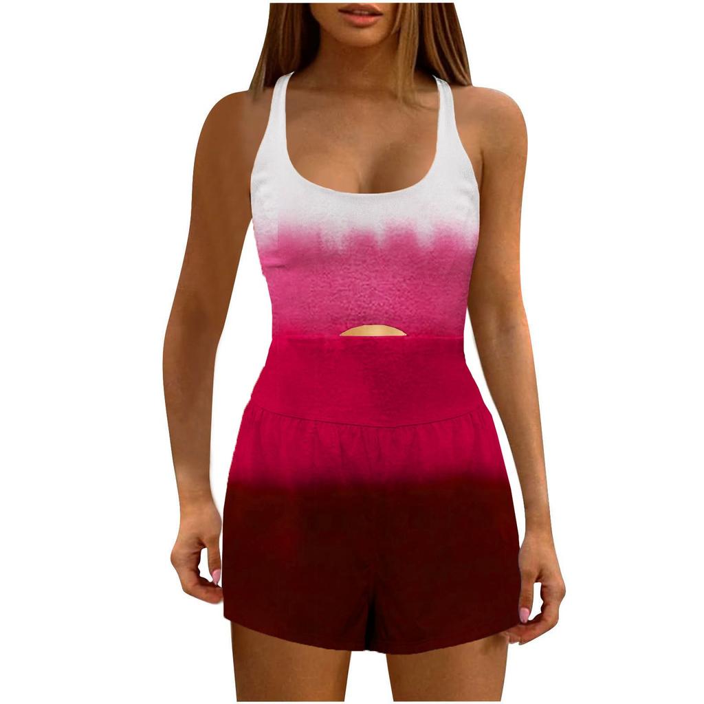 Womens Athletic Rompers Running Onesie Workout Rompers Workout Outfits Exercise Jumpsuits Gym Yoga Clothes