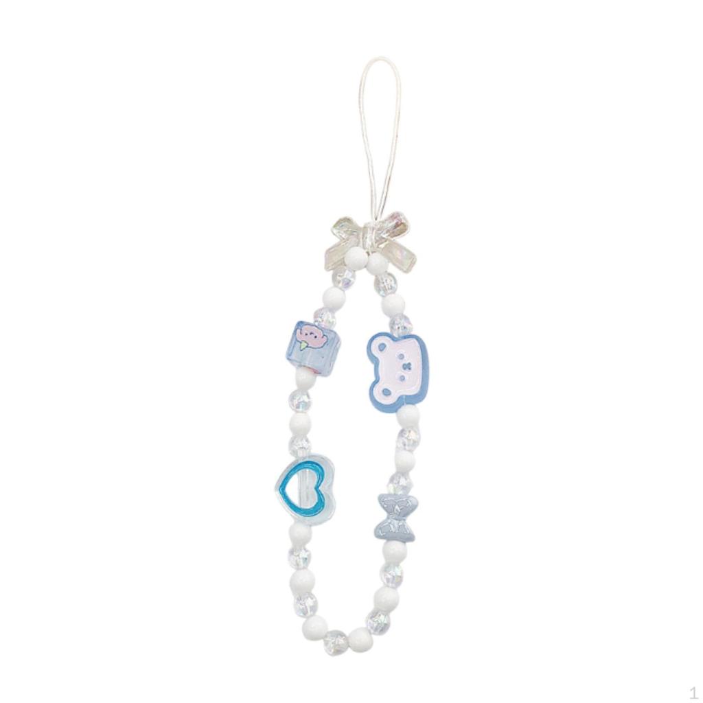Beaded Phone Lanyard Cute Bracelet Keychain Bag Pendant Decoration Wrist Strap