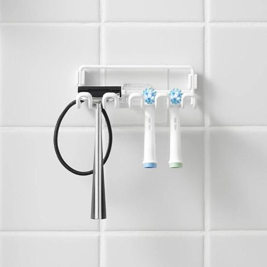 Držiak na hlavice elektrickej zubnej kefky Bez vŕtania na stenu Voľne stojaci Kúpeľňový nástenný pultový organizér na hlavice zubných kefiek Úložný stojan