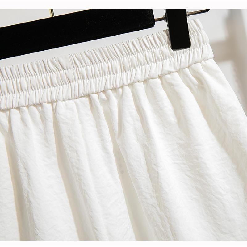 DIMANAF 2025 Plus Size Shorts Summer Women Wide Leg Pants High Waist Solid Loose Casual Short Pants Basic Harem New