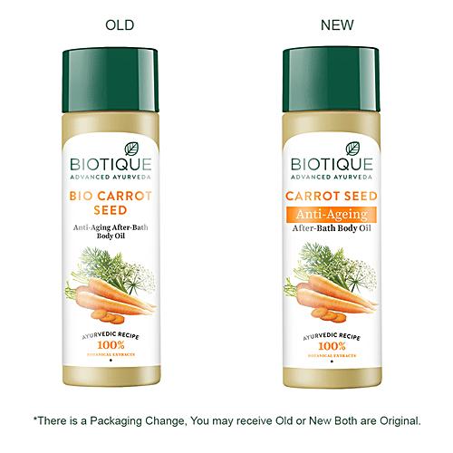 Biotique Carrot Seed Anti Aging Body Oil 120ml | Smooth Radiant Skin | Prevents Wrinkles | 100% Natural Botanical Extracts
