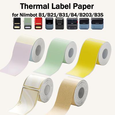 NiiMbot B1/B21/B31/B4/B203/B3S Label Waterproof Tear-Resistant Price Tag Pure Color Sticker Niimbot Thermal Label Paper