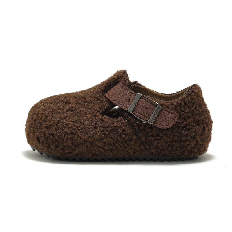 

RUIZUSTOCK Детские туфли из пробкового меха: Уютная повседневная обувь для мальчиков и мягкая зимняя обувь из хлопка для девочек 22 абрикосовый