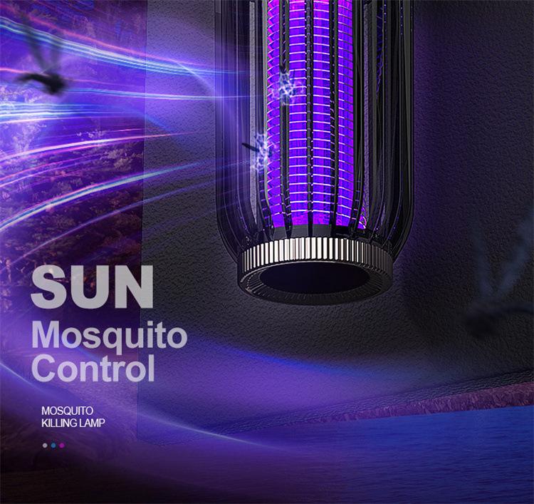 Solar & USB Rechargeable Electric Mosquito Killer Lamp for Indoor/Outdoor Use with Timer