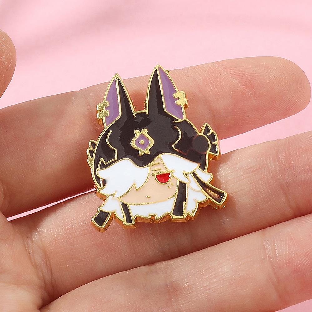 Walnut Genshin Impact Lapel Pin With Cartoon Design Character