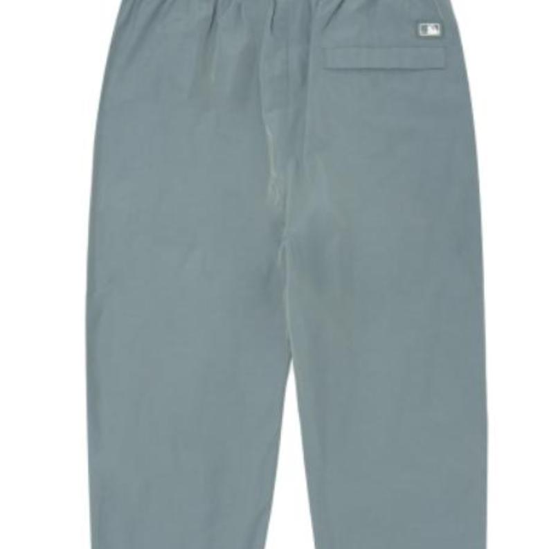 MLB Base Logo Knitted Sweatpants Unisex Gray Moderate Cuffed Pants 3AWPB0124-43GRS