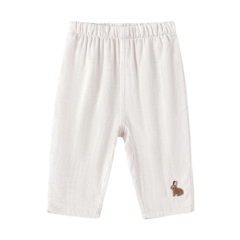 Babylove Summer Breathable Cotton-Linen Toddler Cropped Pants 90