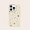 Cute Love Heart Pattern Lychee Texture Phone Case For iPhone 11 12 13 14 15 16 17 Pro Max 14 15 Plus 17Air Shockproof Soft Cover
