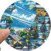 50PCS The road leading to the sea Sticker Original Fun Square Notebook Laptop Luggage Cafe Cartoon Waterproof Phone Stickers