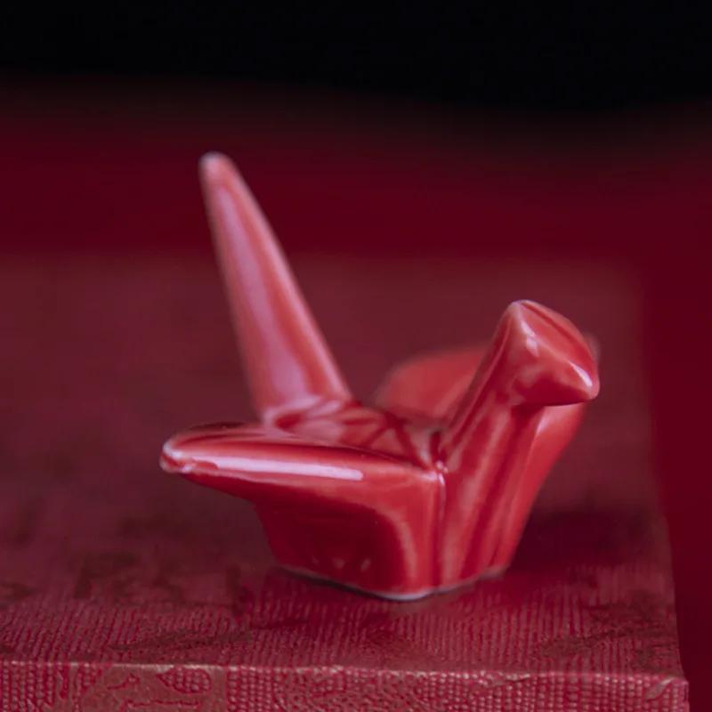 Ceramic Pen Rest Writing Brush Holder Chinese Calligraphy Paper Cranes Pen Holder for Watercolor Ink Painting Office Supplies