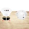 USB Desk Grommet Hole Charging Hub with Two USB & Type C Port Round Embedded USB Adapter for Office Use