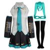 Traje de cosplay da Hatsune Miku, traje completo para performance de role play de festa com desenhos do Vocaloid, fantasia de Halloween para mulheres