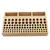 Wooden 98-Hole Leathercraft Tool Organizer Stand - 3-Compartment Spacious Storage for Punching, Stamping & Carving Accessories