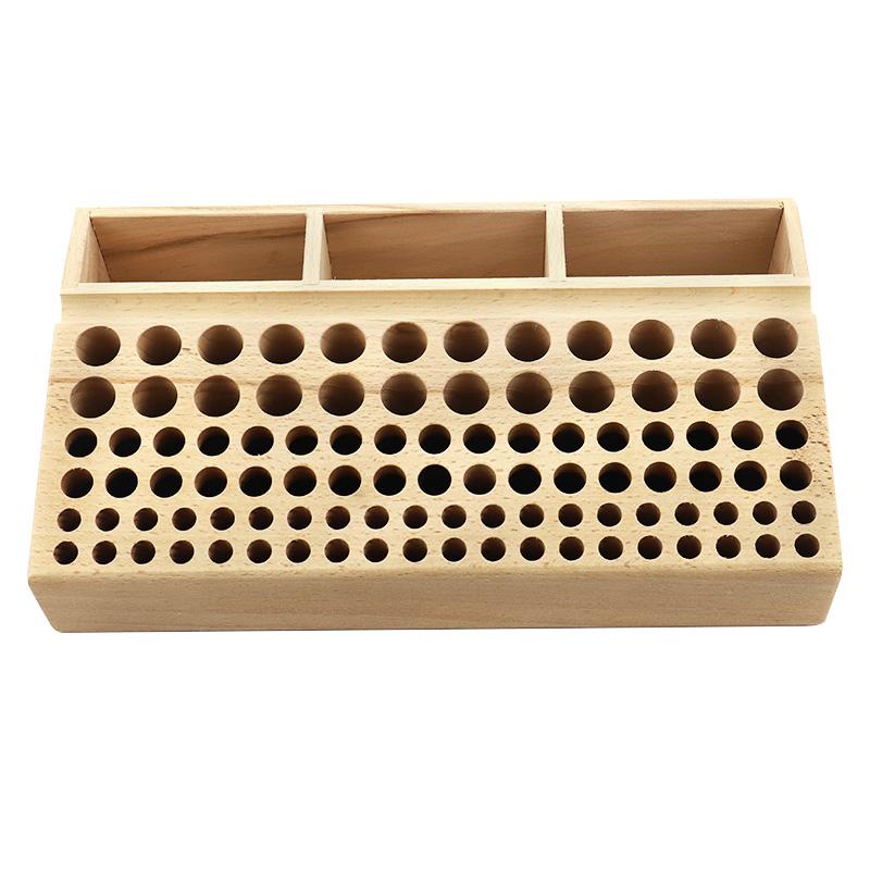

Wooden 98-Hole Leathercraft Tool Organizer Stand - 3-Compartment Spacious Storage for Punching, Stamping & Carving Accessories