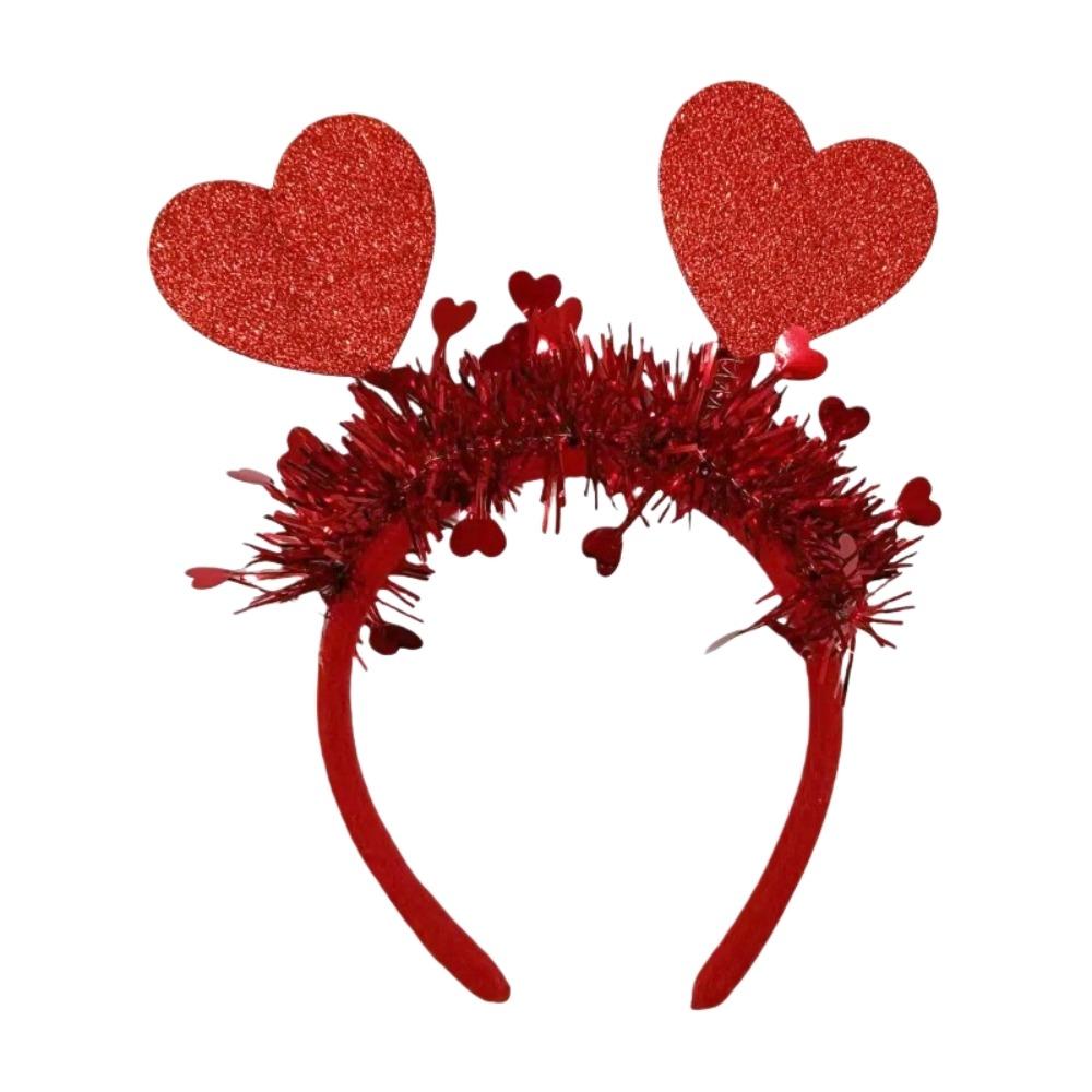 

LOVE Valentine s Day Hair Hoop Sweet Headdress Shining Heart Hairband Festival Party H 22cm