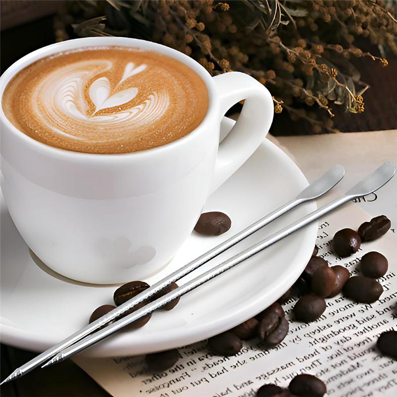 

LITE-Coffee Spoon Tool Kit Coffee Tamper Spoon Stirring Spoon Coffee Art Pen Dual Head Coffee Tamping Scoop Kit