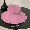 Cappello Western da Cowboy Monocolore alla Moda Rosa Amore Regolabile a Tesa Larga Cappello da Sole Protezione Solare Giapponese Y2k Cappello da Pescatore Ragazza