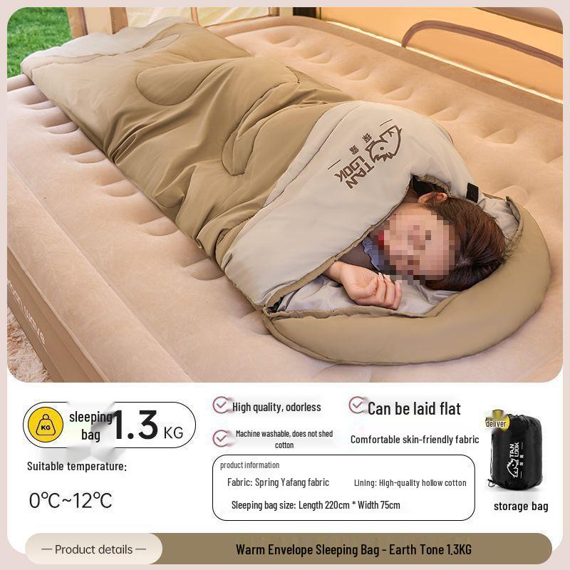 

Thickened Winter Sleeping Bag for Two: Dirt-Proof, Dual-Use Quilt for Outdoor Camping, Hotel, or Office.