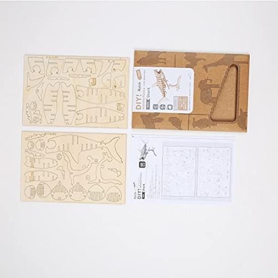 3D Dřevěné Puzzle TG274 Žralok s Japonským Návodem Tsukurundesu®