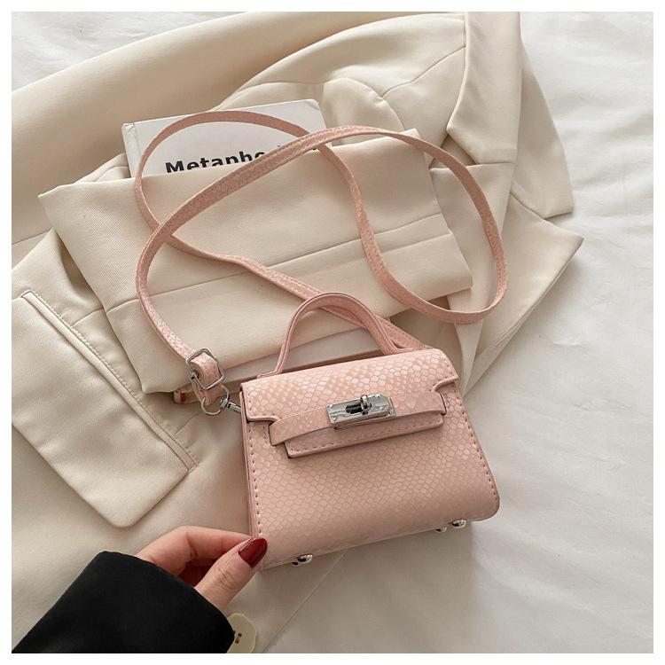 Texture Casual Retro Large Capacity Lock Buckle Handheld Crossbody Small Square Bag For Women