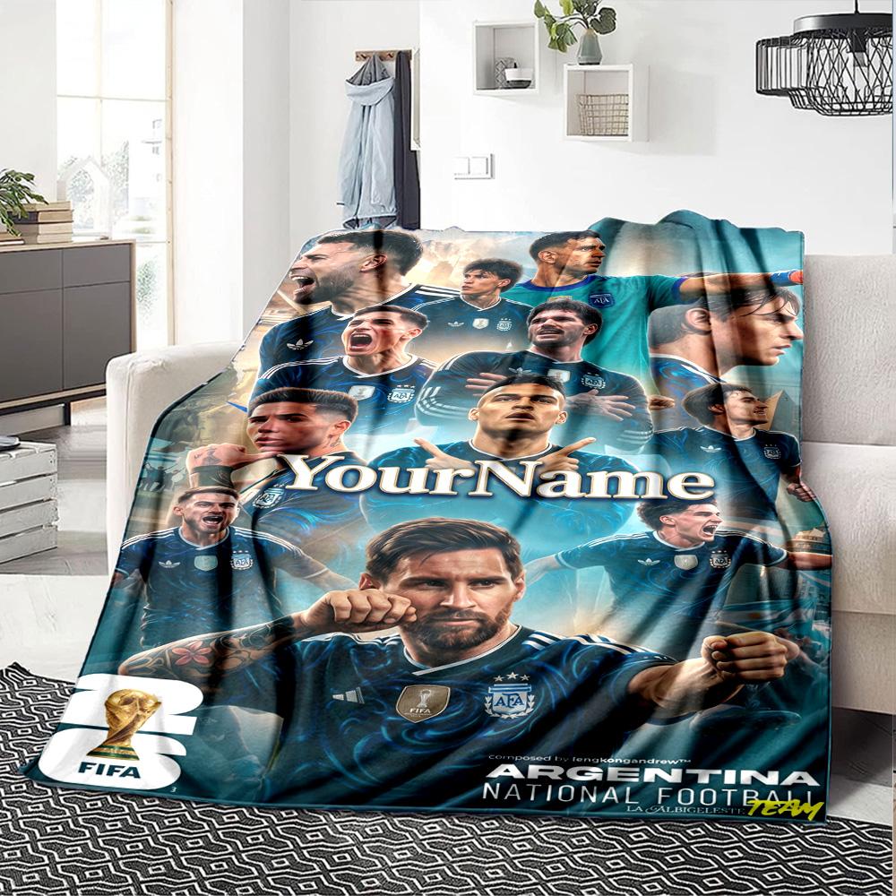 Messi Personalized Text Blanket Multi-purpose Personalized Blanket Durable Comfort Throw For Chair Living Room Bedding Couch for All Occasions