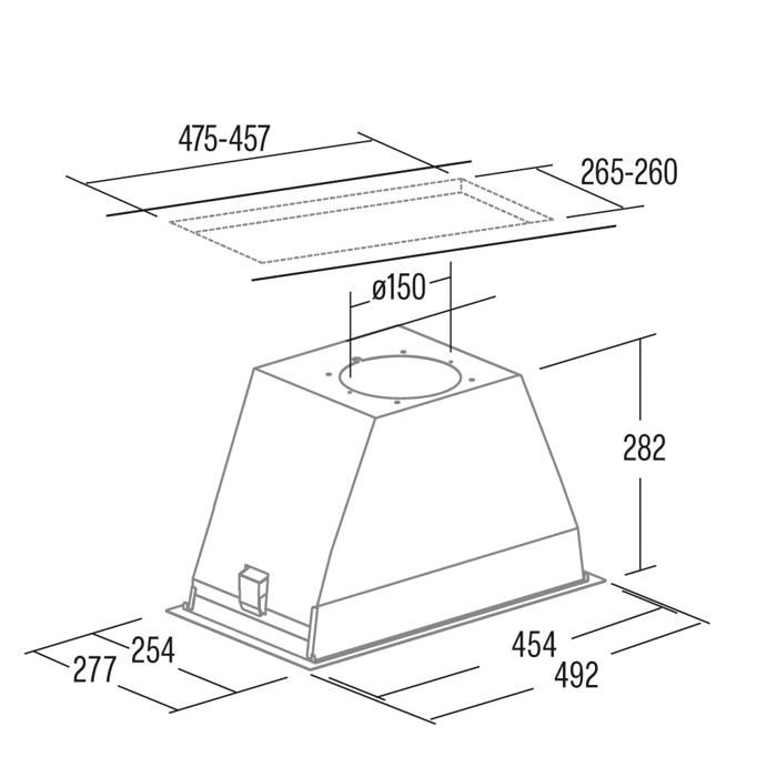 Hotte De Cuisine - CATA - GT-PLUS 45 WH - Acier Inoxydable - LED - Recirculation
