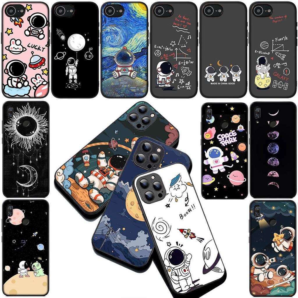 Phone Case Moon Astronaut Stars Art Casing for Apple iPhone 17 Air 12 13 Pro Max Mini ProMax XR 7 8 Plus X 7+ 8+ Funda Cover