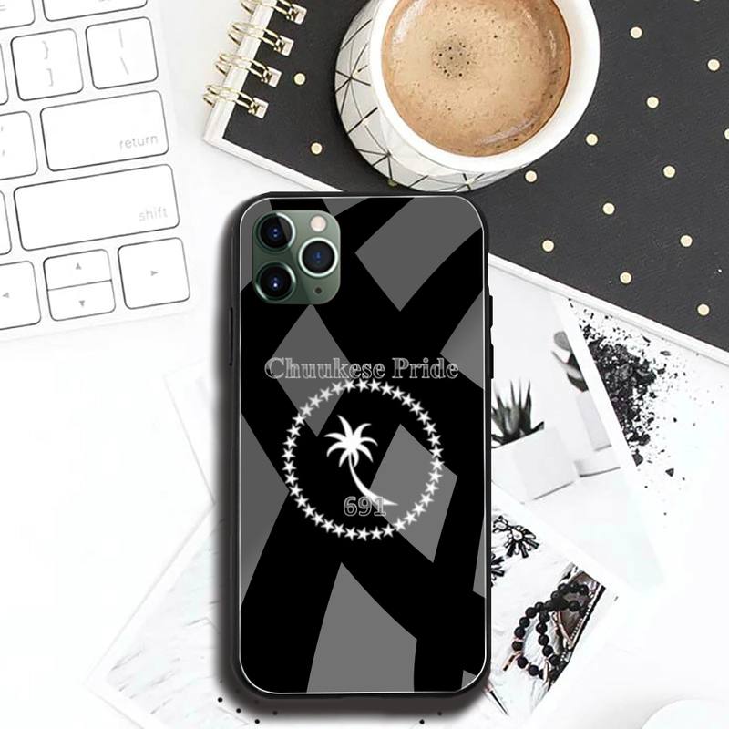 Chuuk Chuukese Pride 691 Flag Phone Case Tempered Glass For iPhone 12 pro max mini 11 Pro XR XS MAX 8 X 7 6S 6 Plus SE 2020 case