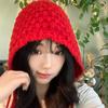 Autumn and Winter Warm Wool Hat Hand Knitted Hollow Head Hat for Women's Ethnic Style Tassel Ear Protection Head Knit Hat