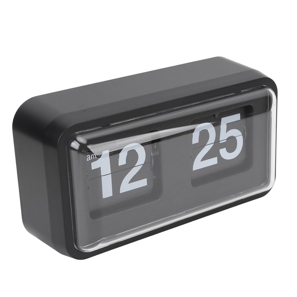 Retro Flip Clock Multifunctional Stylish Innovative Mechanical Flip Desk Clock with Clear Cover for