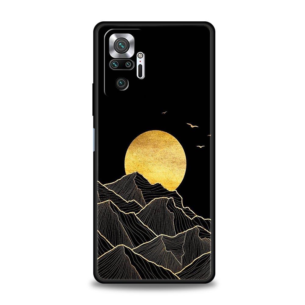 Abstract Mountain Sunrise Line Phone Case For Xiaomi Redmi Note 15 14 13 12 5G 11 10 Pro Plus 4G 9S 14C 13C 12C 10C TPU Cover