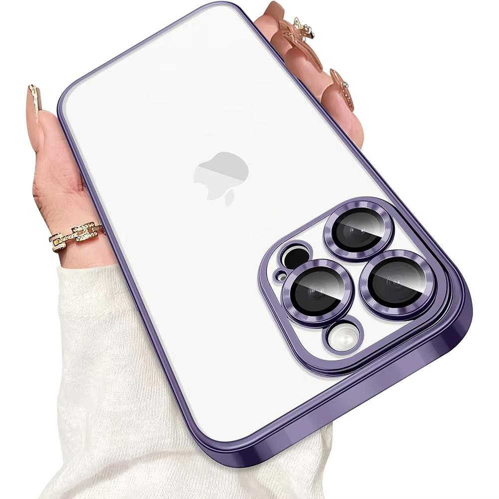 Luxury Glitter Plating Transparent Soft Case For iPhone 17 Air 16 15 14 13 Pro Max 16E Clear Silicone Cover Ultra Thin TPU Shell