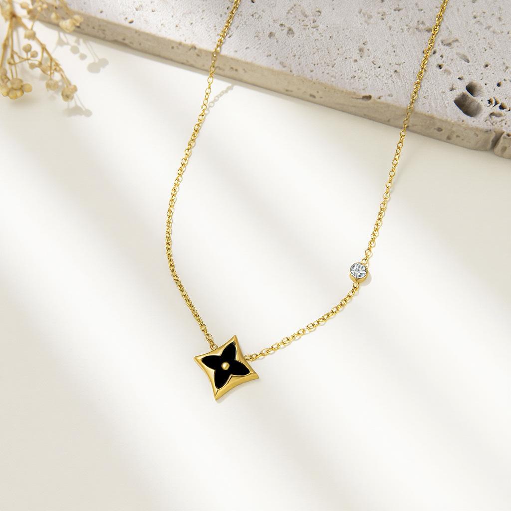 Ожерелье-четырехлистник - Высококлассное роскошное ожерелье из титановой стали - Подарок 18k