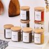 6-Piece Cross-Border High Borosilicate Glass Jar Set with 6oz Bamboo Lids and Labels