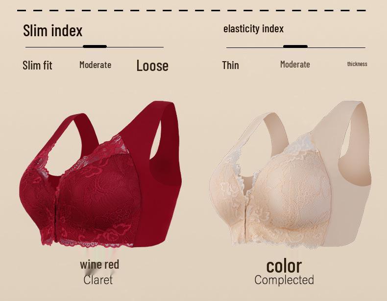 Übergröße Spitzen-Verschluss vorne Nahtloser Bügelloser BH - 3er-Set