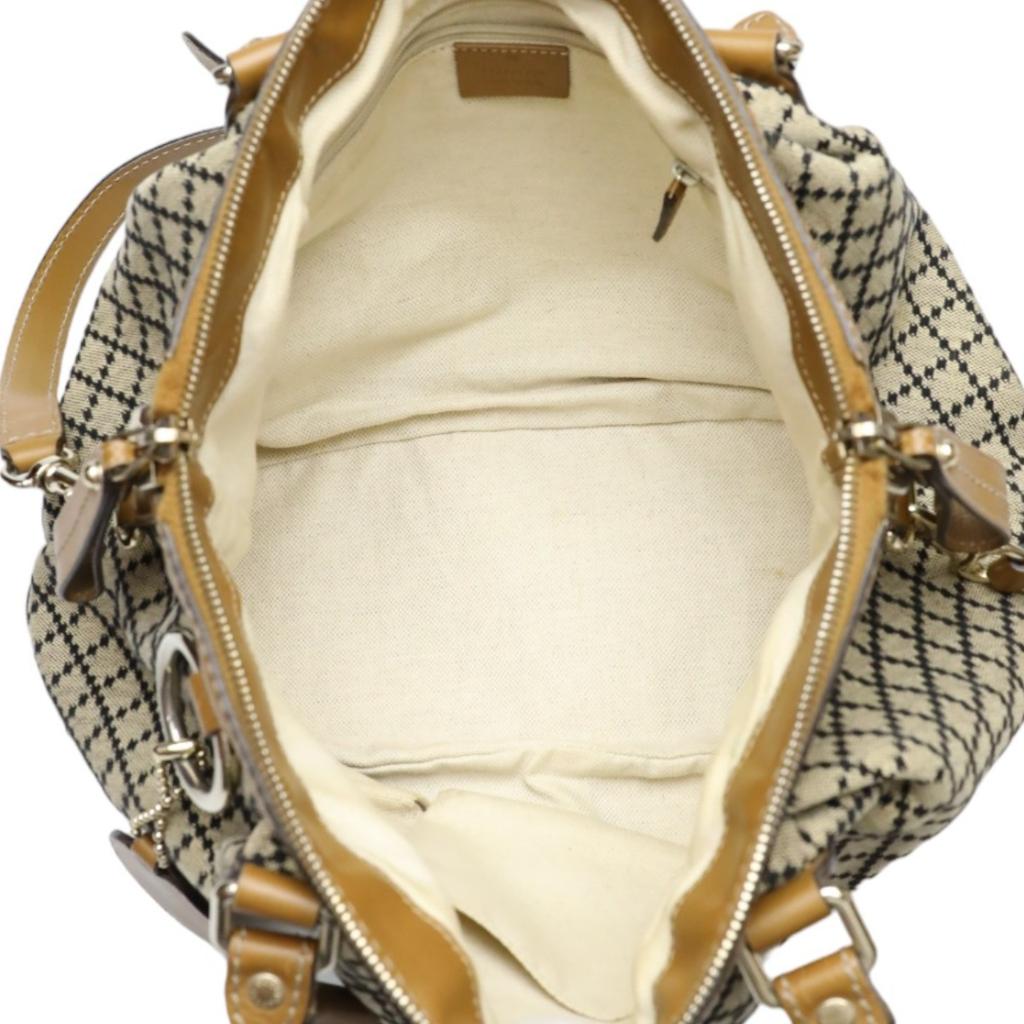 Gucci Diamante Tote Bag Canvas Beige X Brown Women 247902 Used