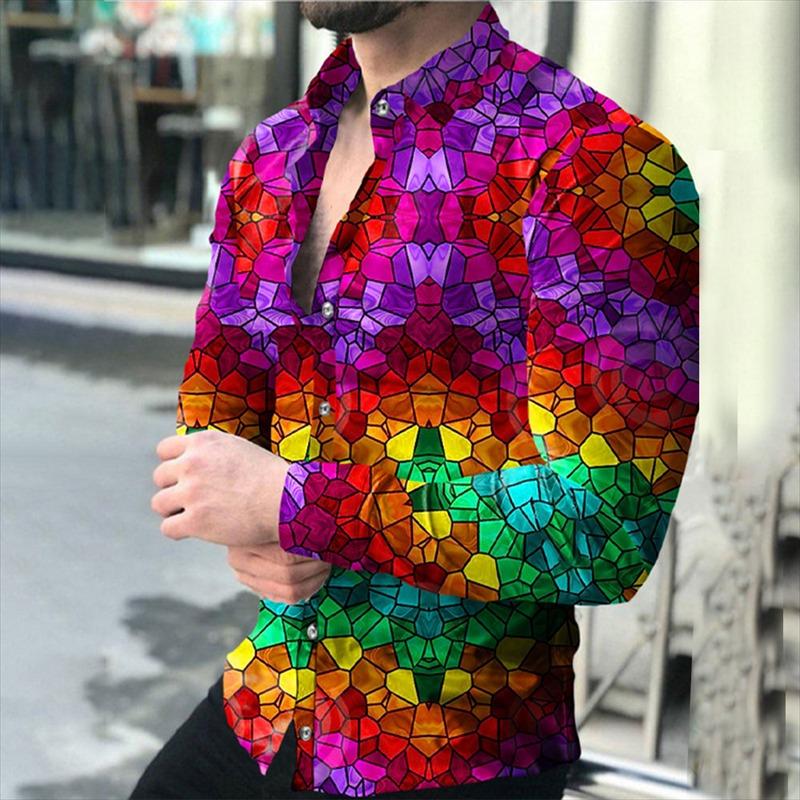 Shirt Men's Casual Outdoor Rose Geometric Figure Elegant Comfortable Soft Designer Design 2023 New Spring Summer Plus Size