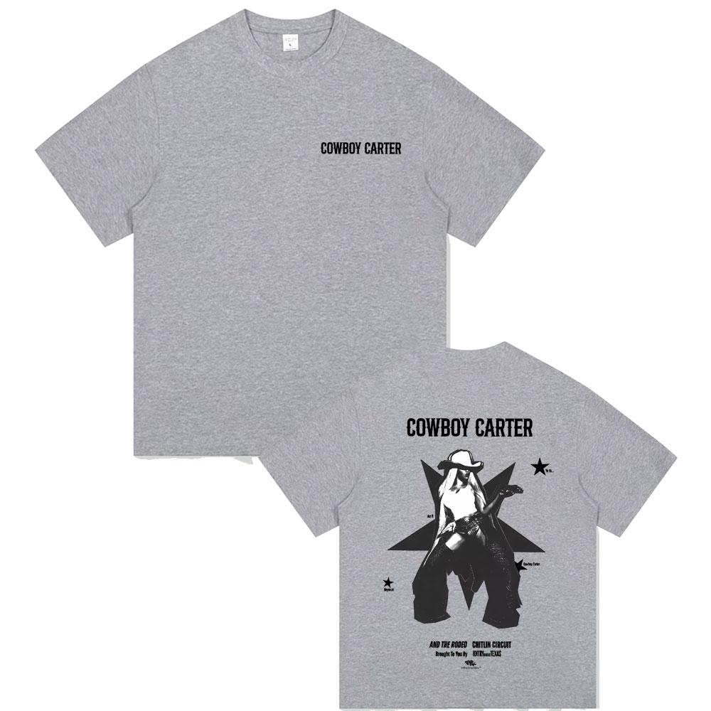 2025 Sommer Beyonce Cowboy Carter Graphik Unisex Freizeit Ästhetik Kurzarm Herren Damen 100 Reine Baumwolle Bedrucktes T-Shirt