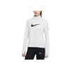 Swoosh Run Logo Printed Reflective Half-Zip Casual Sports Top Women Tops Fog-Gray CW0293-097