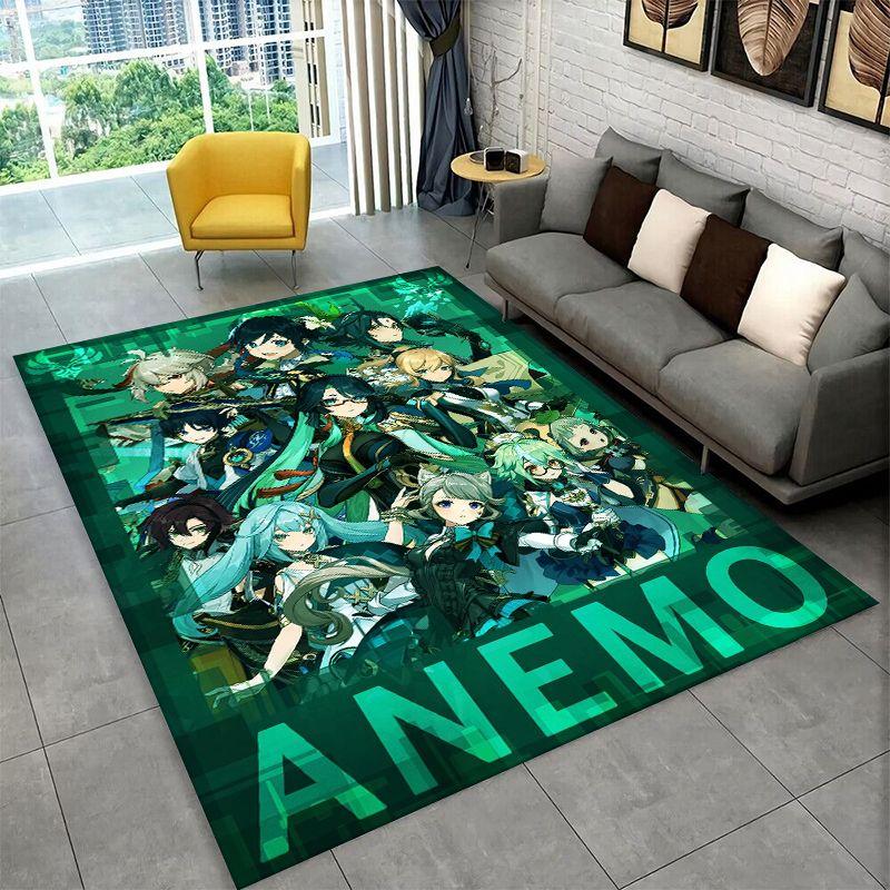 New Genshin Impact Cartoon Game Carpet Rug for Bedroom Living Room Sofa Playroom Doormat Home Decor,Kid Area Rug Non-slip gift